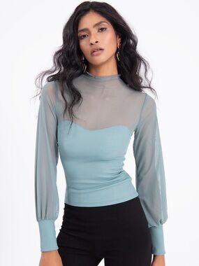 Free People Intimately Sheer Mesh Sweetheart Top Size M